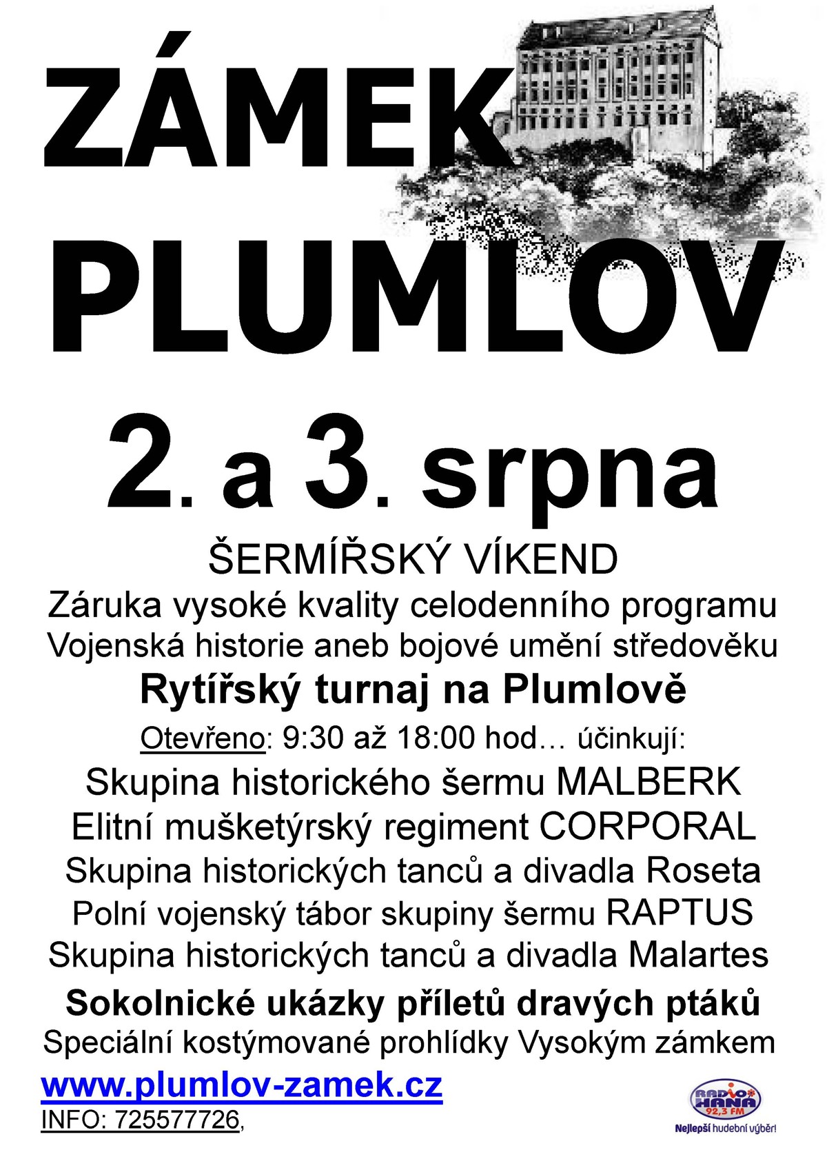 2.-3.8.2025 – Šermířský víkend na Plumlově – Jak Vznikají Dějiny
